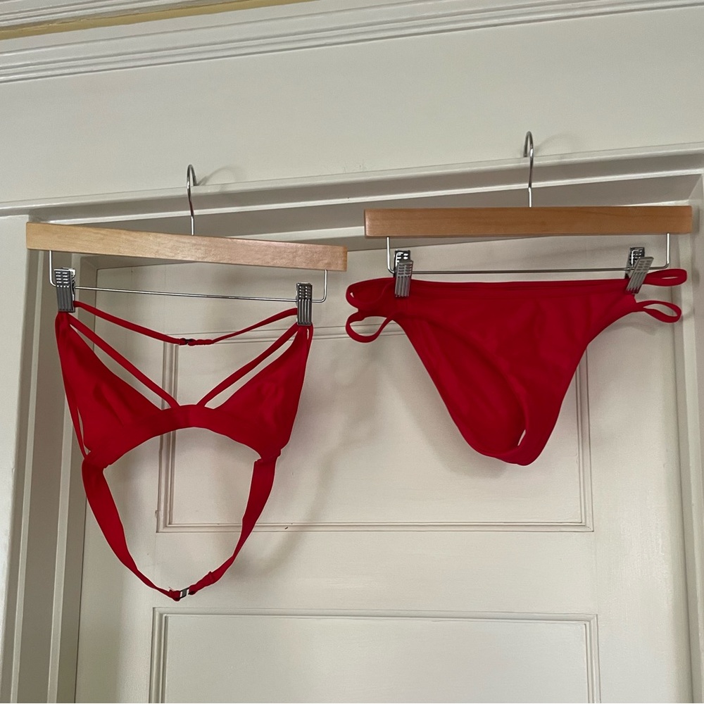 chromat red bikini size m